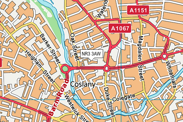 NR3 3AW map - OS VectorMap District (Ordnance Survey)