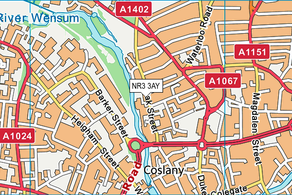 NR3 3AY map - OS VectorMap District (Ordnance Survey)