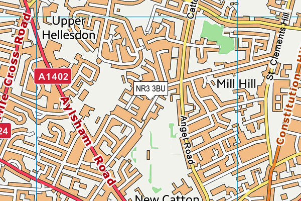 NR3 3BU map - OS VectorMap District (Ordnance Survey)