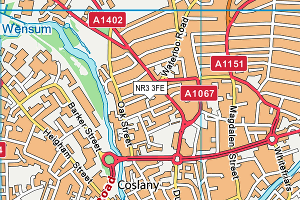 NR3 3FE map - OS VectorMap District (Ordnance Survey)