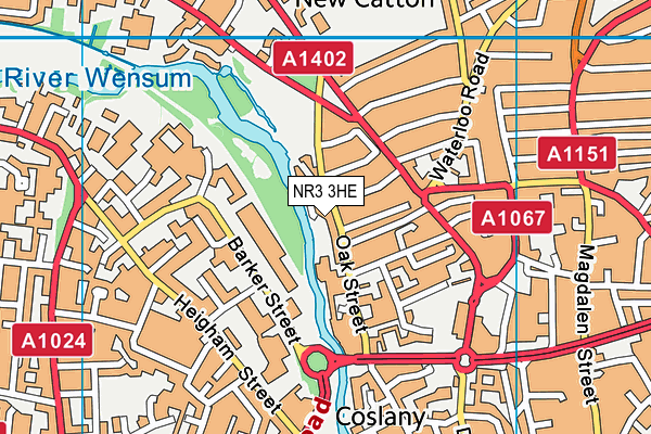 NR3 3HE map - OS VectorMap District (Ordnance Survey)