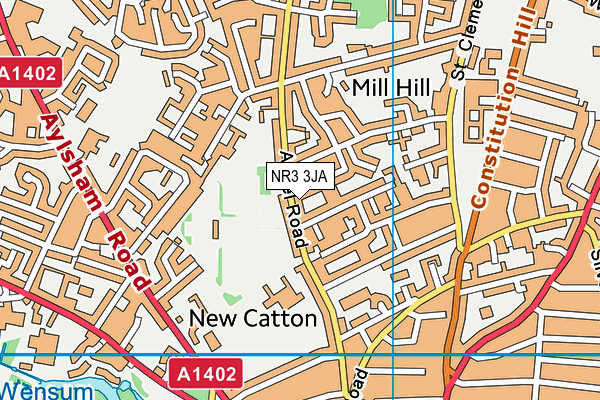 NR3 3JA map - OS VectorMap District (Ordnance Survey)