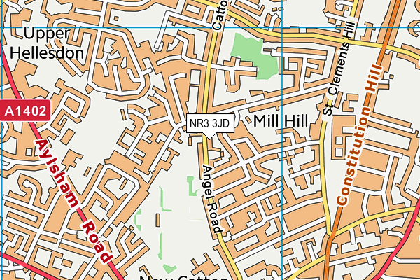 NR3 3JD map - OS VectorMap District (Ordnance Survey)