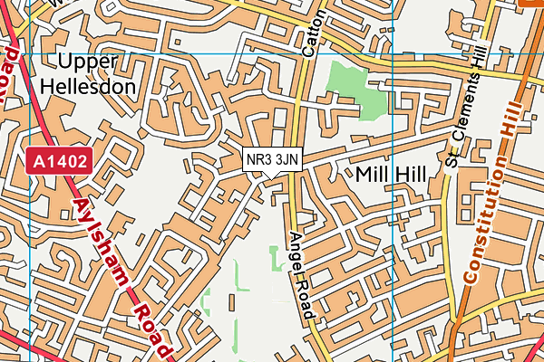 NR3 3JN map - OS VectorMap District (Ordnance Survey)