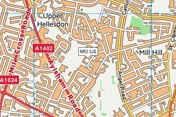 NR3 3JS map - OS VectorMap District (Ordnance Survey)