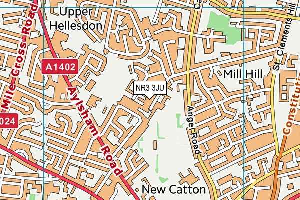 NR3 3JU map - OS VectorMap District (Ordnance Survey)