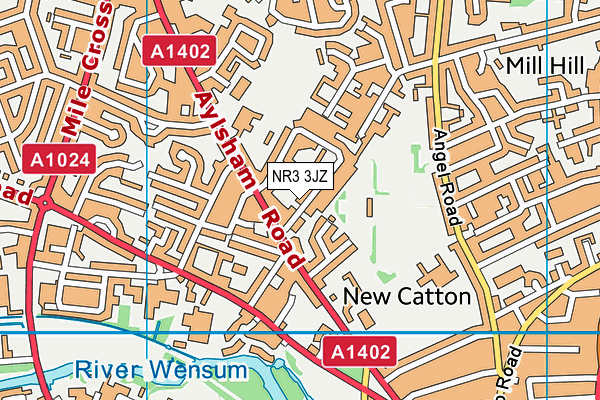 NR3 3JZ map - OS VectorMap District (Ordnance Survey)