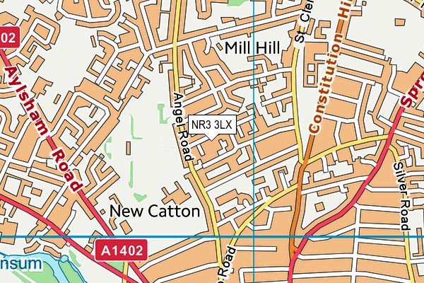 NR3 3LX map - OS VectorMap District (Ordnance Survey)