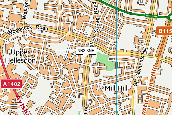 NR3 3NR map - OS VectorMap District (Ordnance Survey)