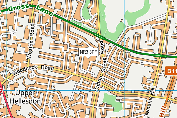 NR3 3PF map - OS VectorMap District (Ordnance Survey)