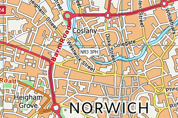 NR3 3PH map - OS VectorMap District (Ordnance Survey)