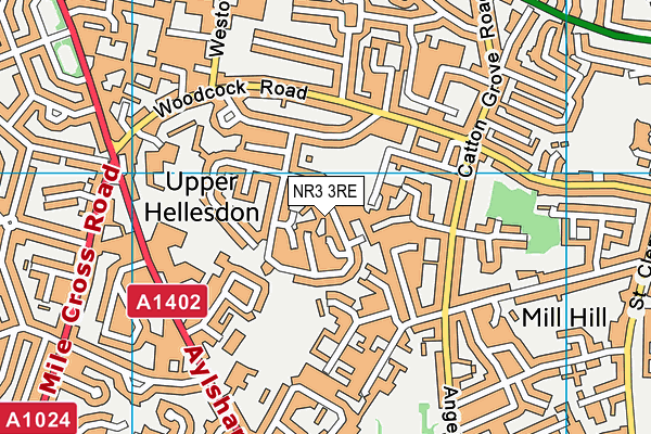 NR3 3RE map - OS VectorMap District (Ordnance Survey)