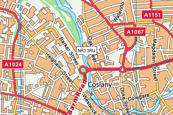 NR3 3RU map - OS VectorMap District (Ordnance Survey)