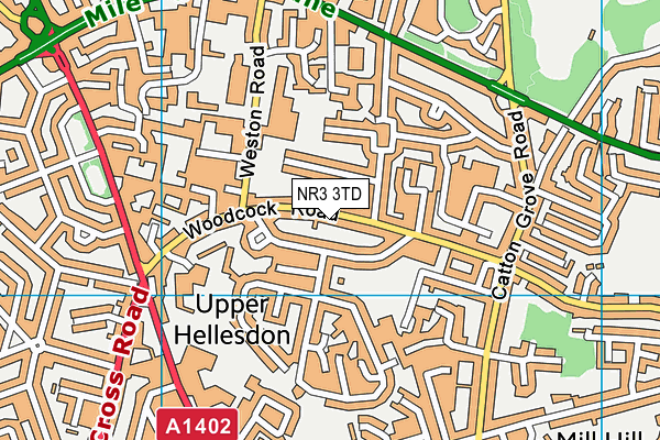 NR3 3TD map - OS VectorMap District (Ordnance Survey)