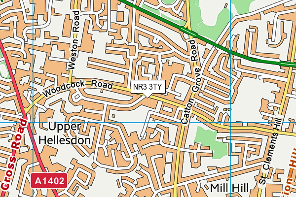 NR3 3TY map - OS VectorMap District (Ordnance Survey)