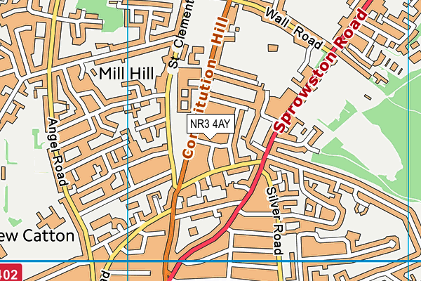 NR3 4AY map - OS VectorMap District (Ordnance Survey)