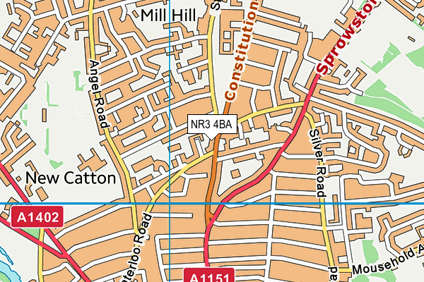 NR3 4BA map - OS VectorMap District (Ordnance Survey)