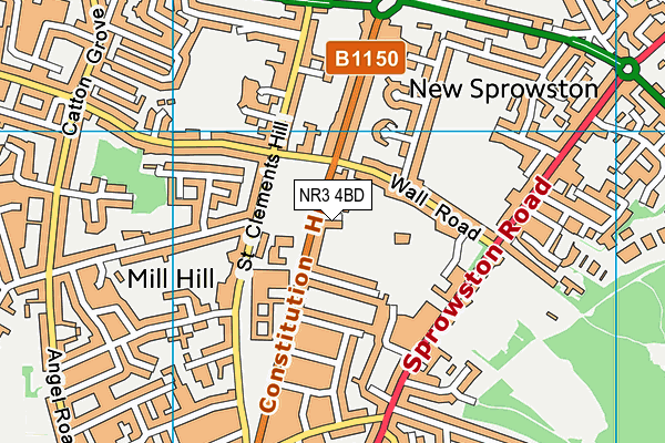 NR3 4BD map - OS VectorMap District (Ordnance Survey)