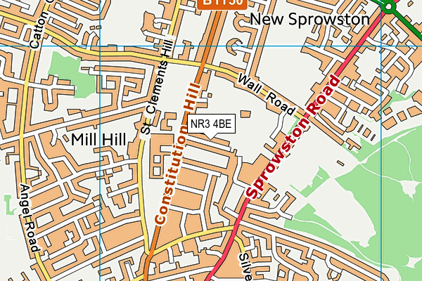 NR3 4BE map - OS VectorMap District (Ordnance Survey)