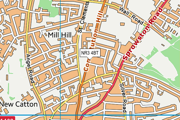 NR3 4BT map - OS VectorMap District (Ordnance Survey)