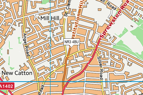 NR3 4BU map - OS VectorMap District (Ordnance Survey)