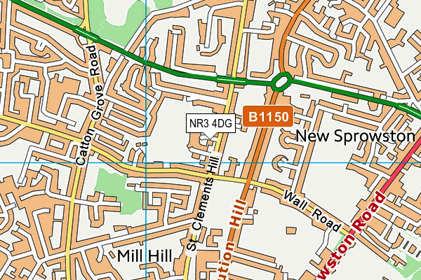 NR3 4DG map - OS VectorMap District (Ordnance Survey)