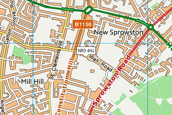 NR3 4HJ map - OS VectorMap District (Ordnance Survey)