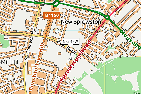 NR3 4HW map - OS VectorMap District (Ordnance Survey)