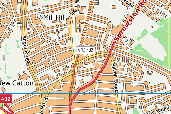 NR3 4JZ map - OS VectorMap District (Ordnance Survey)