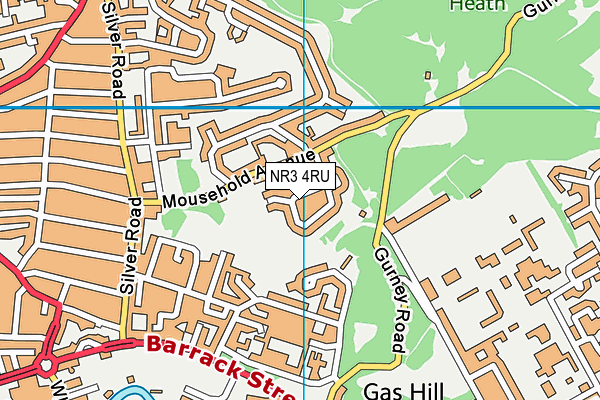 NR3 4RU map - OS VectorMap District (Ordnance Survey)