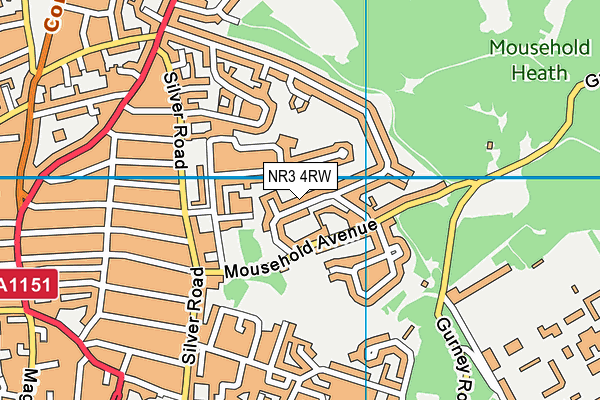 NR3 4RW map - OS VectorMap District (Ordnance Survey)