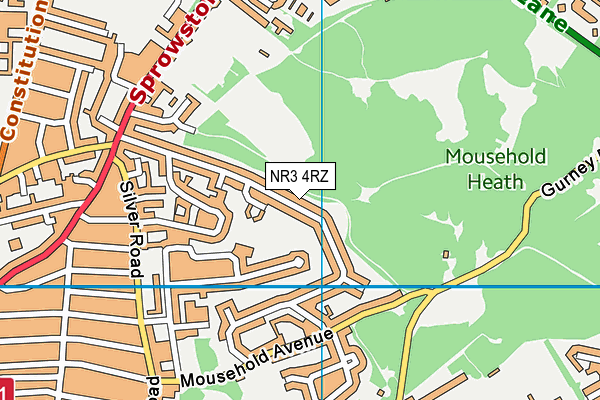 NR3 4RZ map - OS VectorMap District (Ordnance Survey)