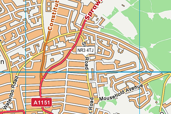 NR3 4TJ map - OS VectorMap District (Ordnance Survey)