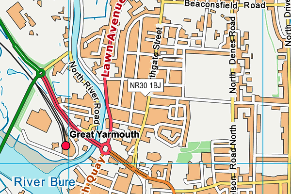 NR30 1BJ map - OS VectorMap District (Ordnance Survey)