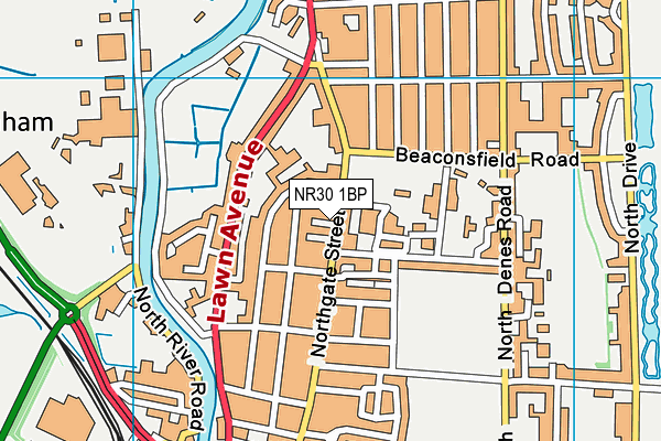 Northgate Primary School map (NR30 1BP) - OS VectorMap District (Ordnance Survey)