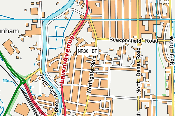 NR30 1BT map - OS VectorMap District (Ordnance Survey)