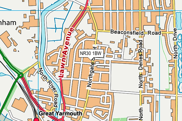 NR30 1BW map - OS VectorMap District (Ordnance Survey)