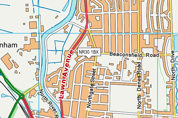 NR30 1BX map - OS VectorMap District (Ordnance Survey)