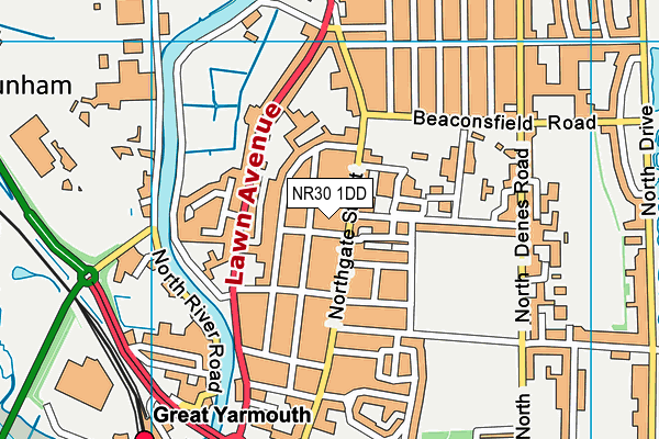 NR30 1DD map - OS VectorMap District (Ordnance Survey)