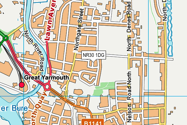 NR30 1DG map - OS VectorMap District (Ordnance Survey)