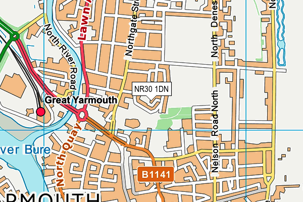 NR30 1DN map - OS VectorMap District (Ordnance Survey)