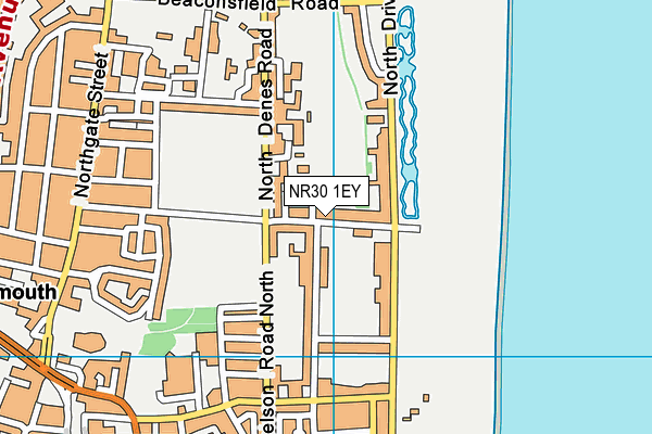 Beaconsfield Rec Ground map (NR30 1EY) - OS VectorMap District (Ordnance Survey)