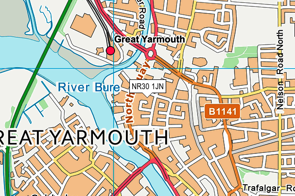 NR30 1JN map - OS VectorMap District (Ordnance Survey)