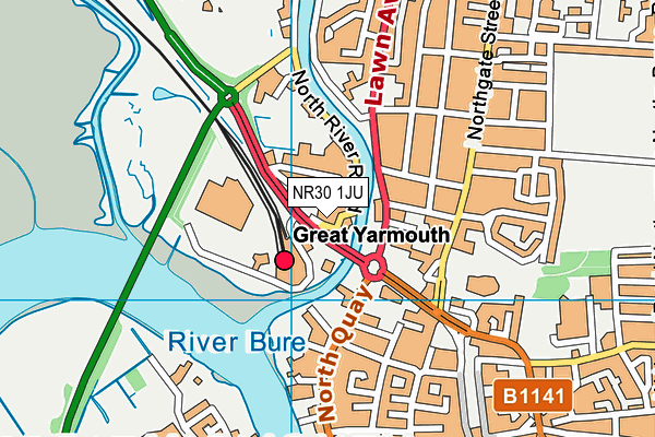 NR30 1JU map - OS VectorMap District (Ordnance Survey)