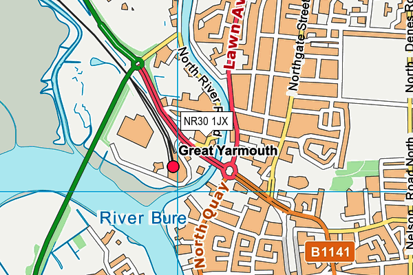 NR30 1JX map - OS VectorMap District (Ordnance Survey)