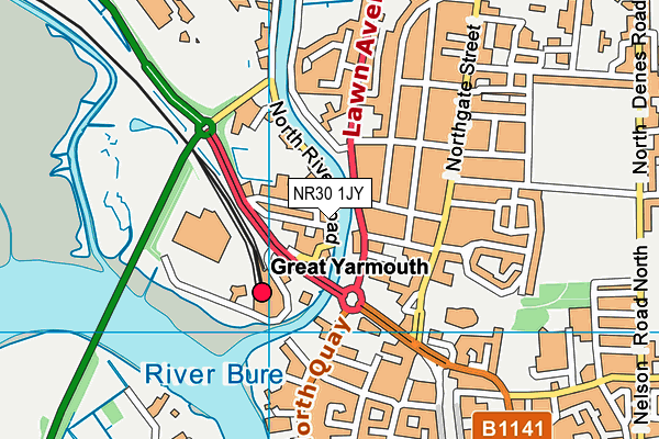 NR30 1JY map - OS VectorMap District (Ordnance Survey)