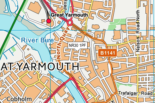 NR30 1PF map - OS VectorMap District (Ordnance Survey)