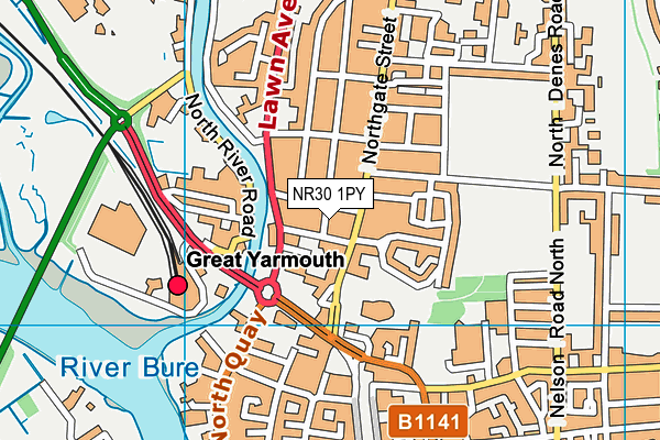 NR30 1PY map - OS VectorMap District (Ordnance Survey)