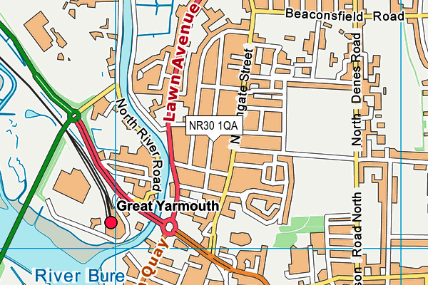NR30 1QA map - OS VectorMap District (Ordnance Survey)