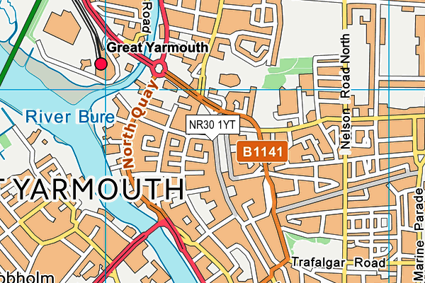 NR30 1YT map - OS VectorMap District (Ordnance Survey)